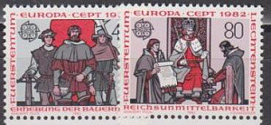 Лихтенштейн 1982, Европа, Исторические События, 2 марки Лихтенштейн 1982, Европа, Исторические События, 2 марки